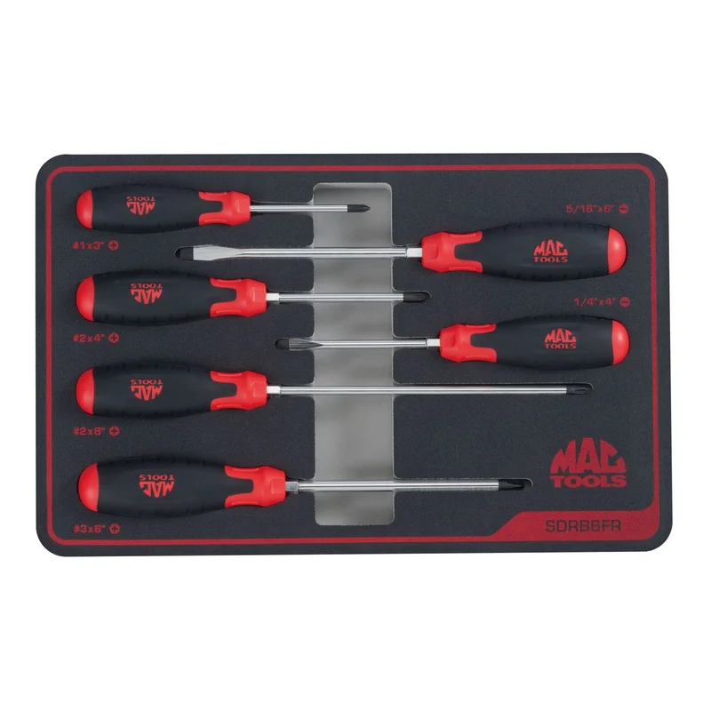 6-PC. Screwdriver Set in Foam - Red