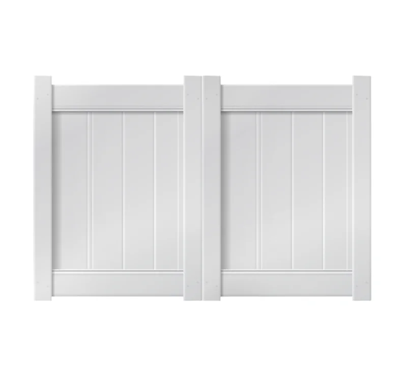 6 x 4 White Double Drive Vinyl Gate