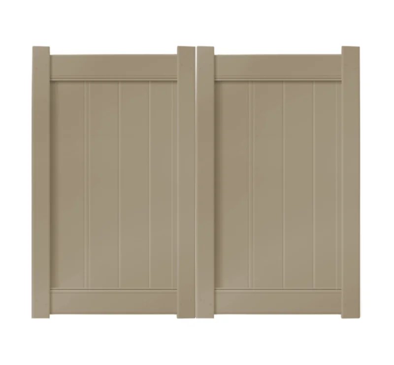 6 x 5 Khaki Double Drive Vinyl Gate
