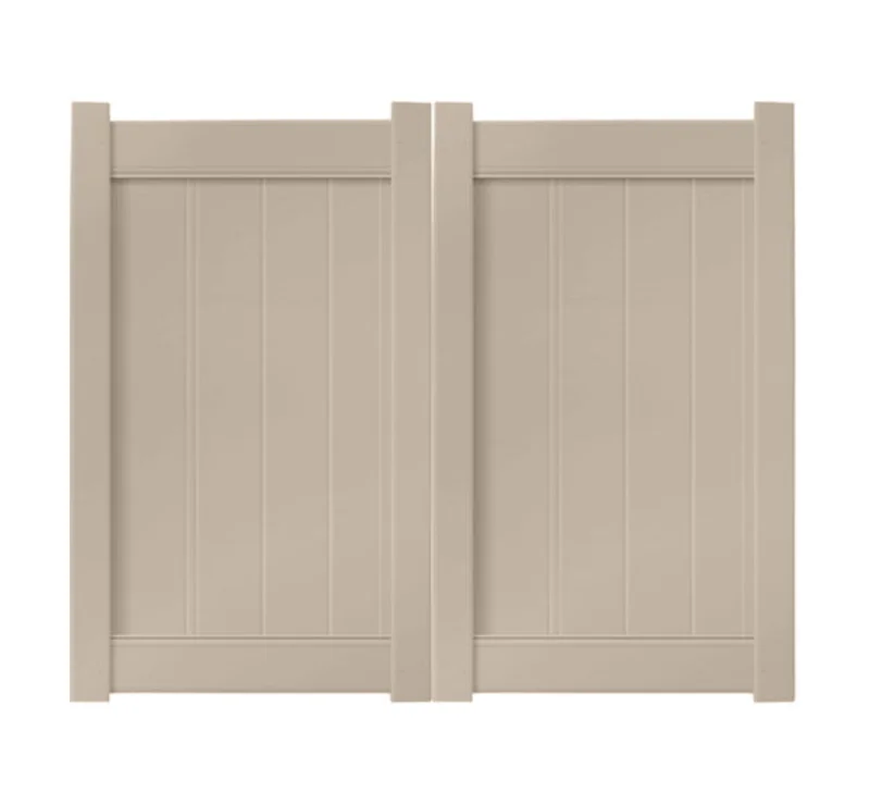6' x 5' Sandstone Double Drive Vinyl Gate For Vinyl Fences