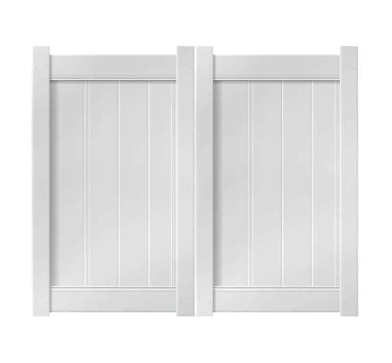 6 x 5 White Double Drive Vinyl Gate