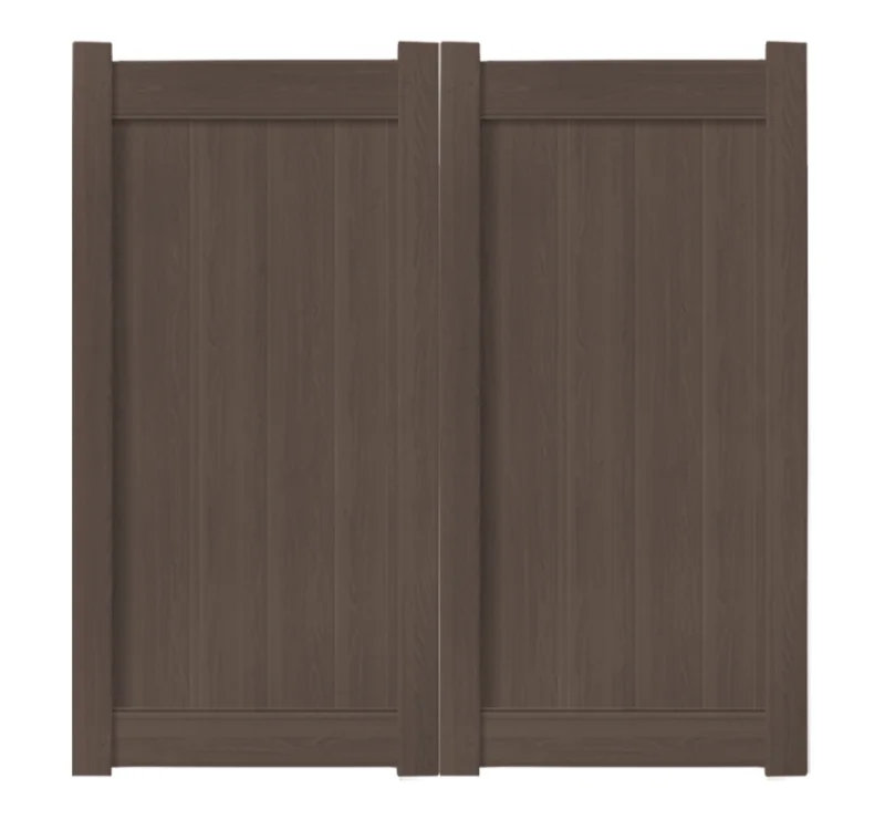 6 x 6 Chestnut Brown Double Drive Vinyl Gate