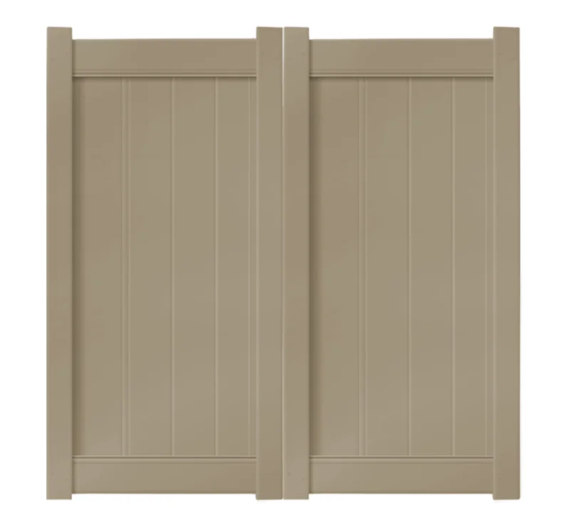 6 x 6 Khaki Double Drive Vinyl Gate