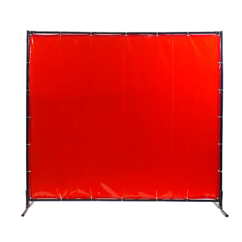 6' x 6' Vinyl Welding Protection Screen With Frame Orange
