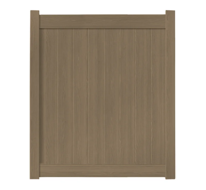 6 x 6 Weathered Cedar Single Swing Vinyl Gate