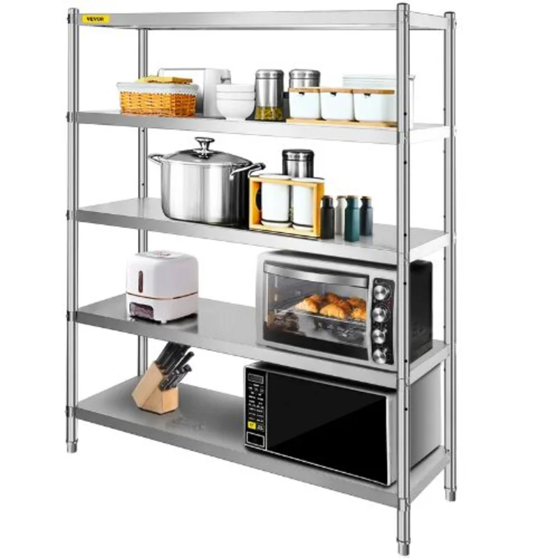 60 X 18.5 Inch Stainless Steel Shelving 5 Tier Adjustable Shelf Storage for Kitchen RK60-5L