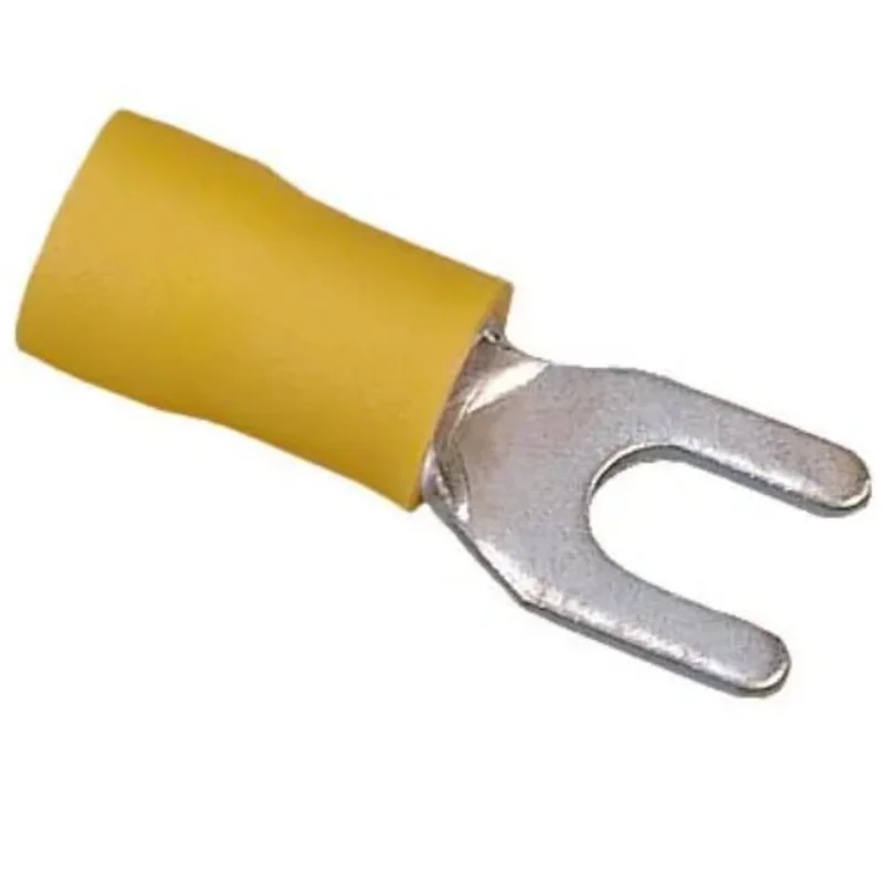 600V 12 to 10 AWG Insulated Vinyl Spade Terminal Tin Plated Brass 83-7221 (Pack of 25)