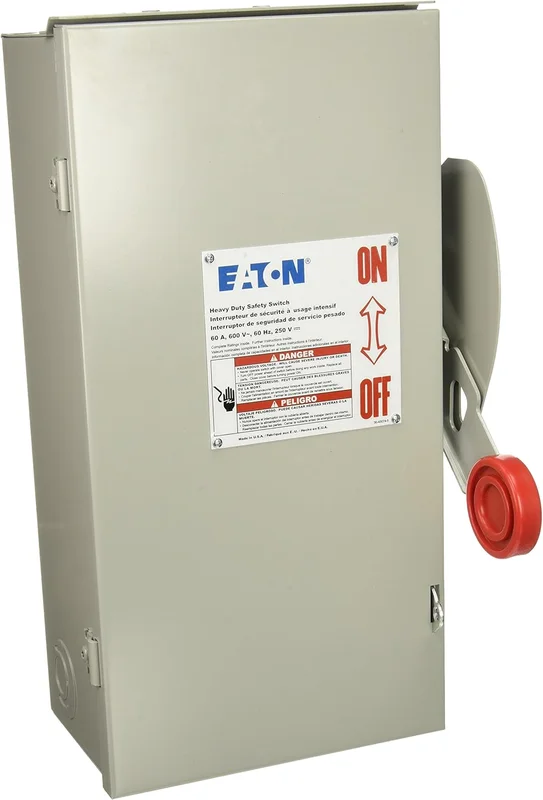 60A 600VAC 200KA 3 Wire NEMA 3R Non Fusible Heavy Duty Safety Switch DH362URK