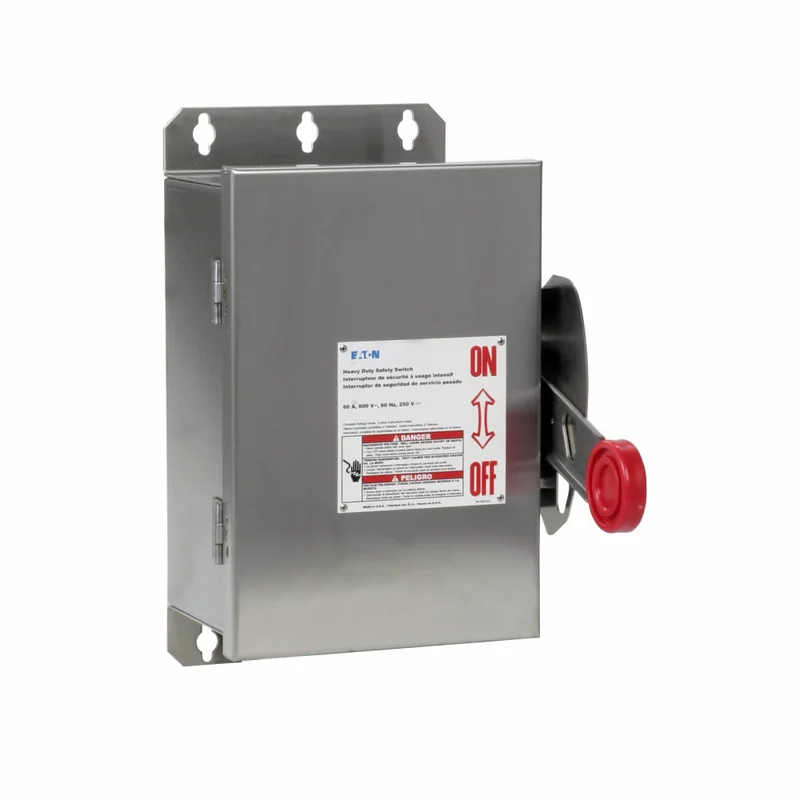 60A 600VAC 250VDC 3 Pole Single Throw Heavy Duty Safety Switch DH362UWK316