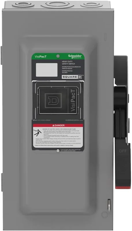 60A 600VAC 600VDC 3 Pole Non Fusible Indoor Heavy Duty Safety Switch VHU362