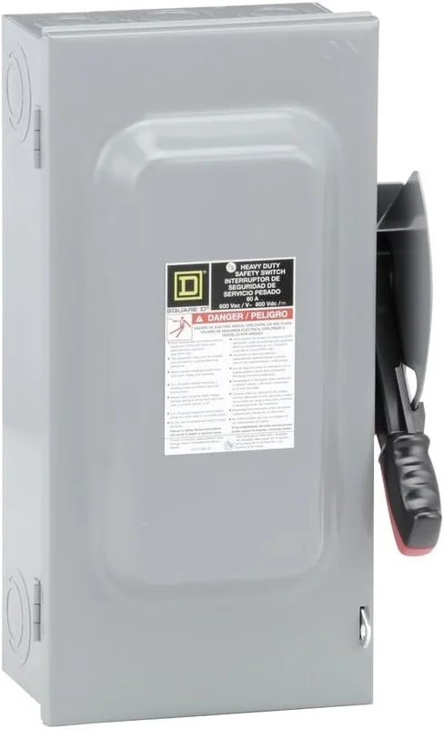 60A 600VAC 600VDC 4 Wire Single Throw Heavy Duty Safety Switch HU362N