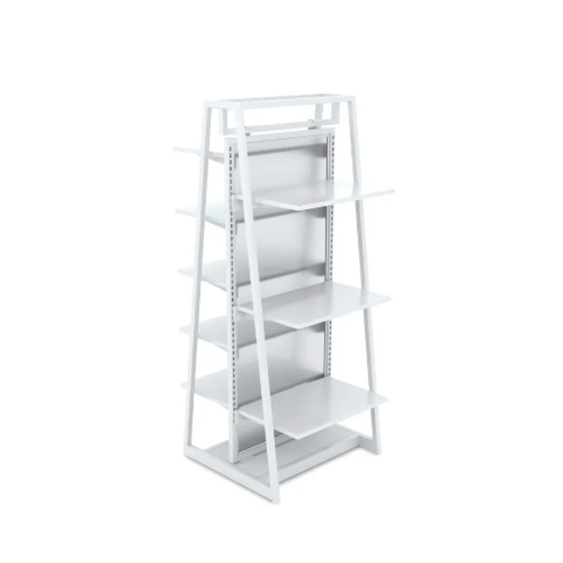 62 Inch Height Aspect 24" Floor Merchandiser Shelving Unit Kit 3 Gloss White APA24KIT3W