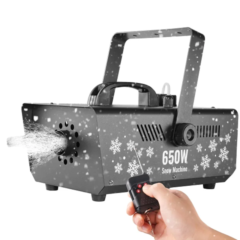 650W Snow Making Machine with Height-Adjustable Stand Black
