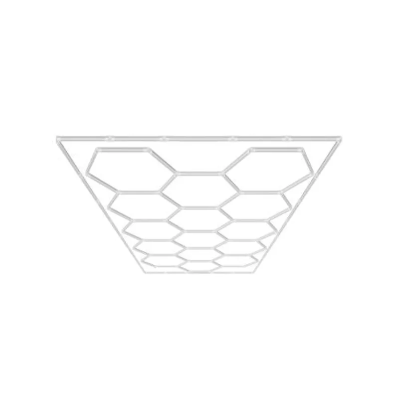 66,300LM Professional Honeycomb Modular Hexagon LED Ceiling Lights Fixture 15 Panel Setup