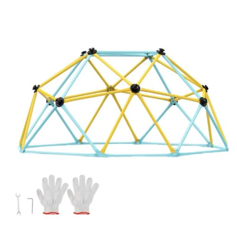 6FT Geometric Dome Climber for Kids 600LBS Capacity Easy Assembly Indoor/Outdoor Play Center for Kids 3-9 Years Old