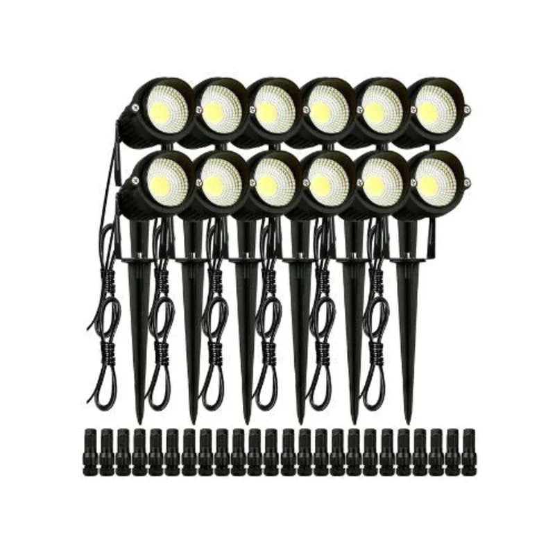 6W Waterproof Warm White Outdoor Landscape Lighting Kit With Connectors 12V/24V