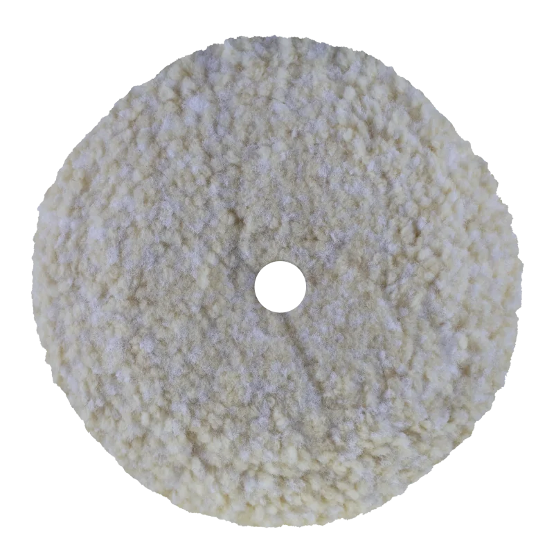 7.5" Bolt-On Standard Single Sided Wool Pad White Blend