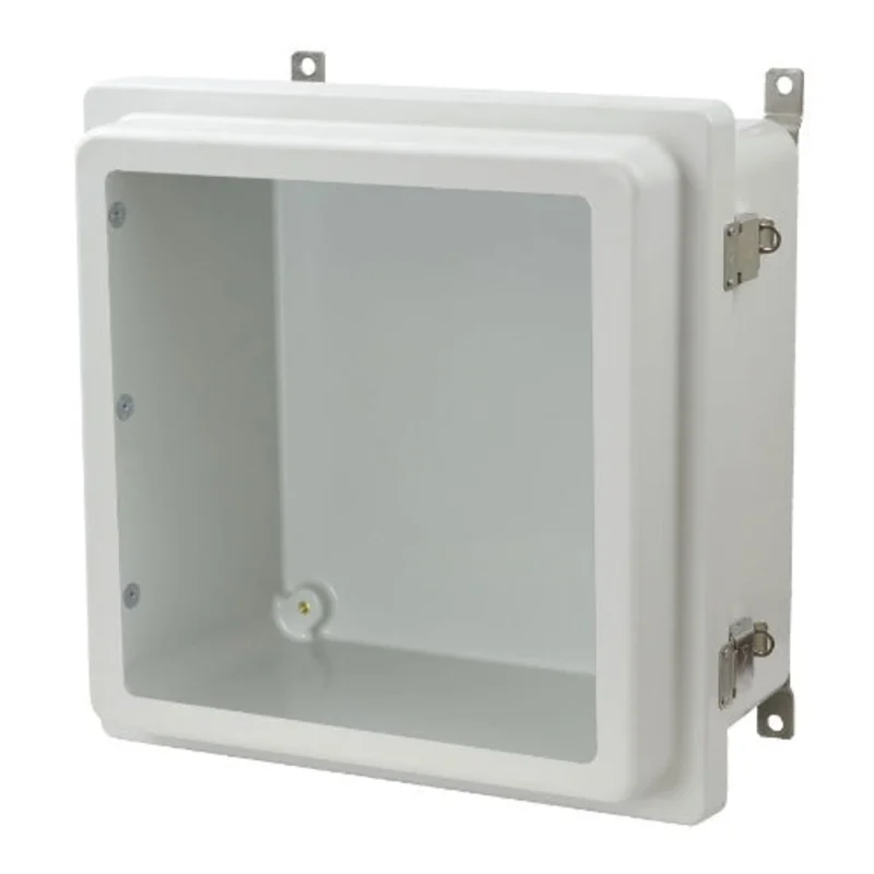 7.75 Inch Depth AM-R Series JIC Size Fiberglass Enclosure with Windows AM1226RLW