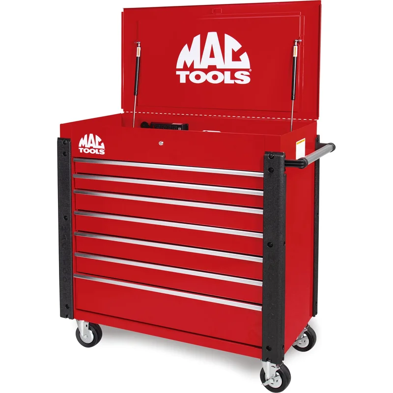 7-Drawer Utility Cart - Firebrick Red