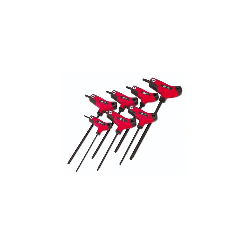 7-PC. Bi-Material T-Handle Star Key Set