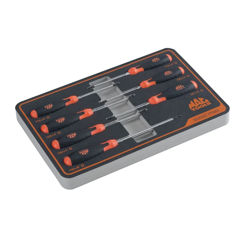7-PC. Torx Screwdriver Set in Foam Orange