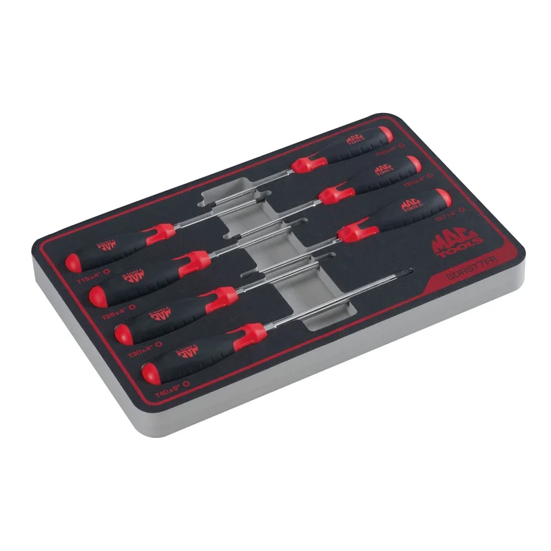 7-PC. Torx Screwdriver Set in Foam - Red