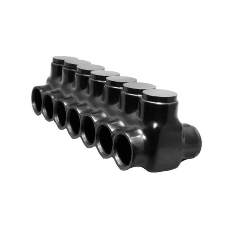 7 Port Dual Entry Insulated Electrical Wire Splicing Connector Black 97647