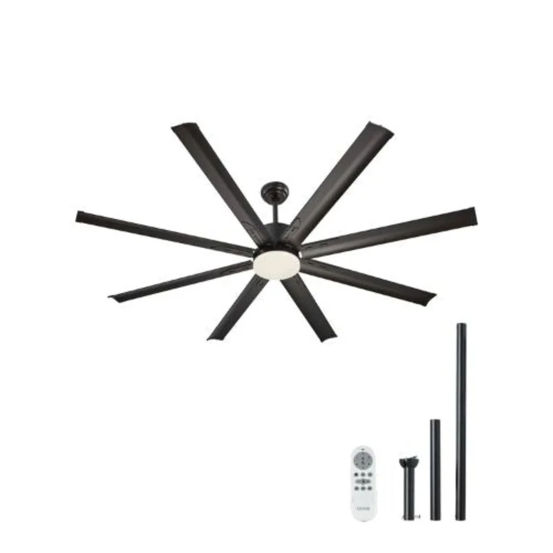 72" Ceiling Fan with Light 6-Speed Remote Dimmable 3-Color Reversible DC Motor Low Profile for Bedroom/Living Room (Brushed Nickel)