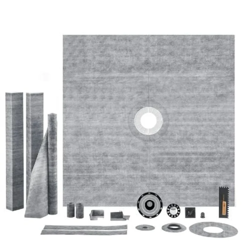 72 x 72 In Shower Curb Kit with Central Flange Waterprooffor Bathroom