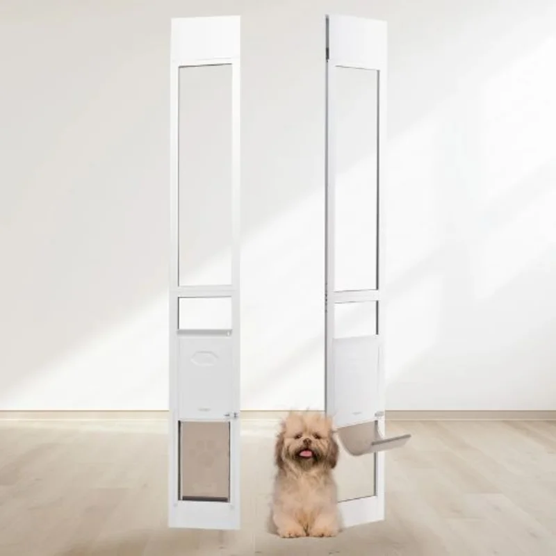 8 1/4" x 12 1/4" Dog Door for Sliding Glass Door for Sliding Doors with Hinge Structure Flap for Small-Sized Dogs