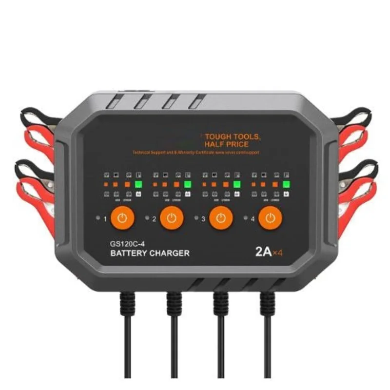8-Amp Smart Battery Charger, LiFePO4 & Lead-Acid (AGM/Gel/SLA) Car Battery Charger