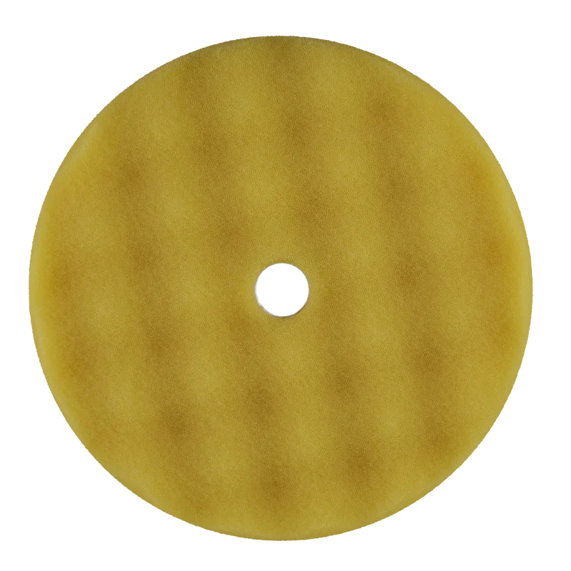 8" Convoluted Face Foam Pad with Recessed Backing Yellow