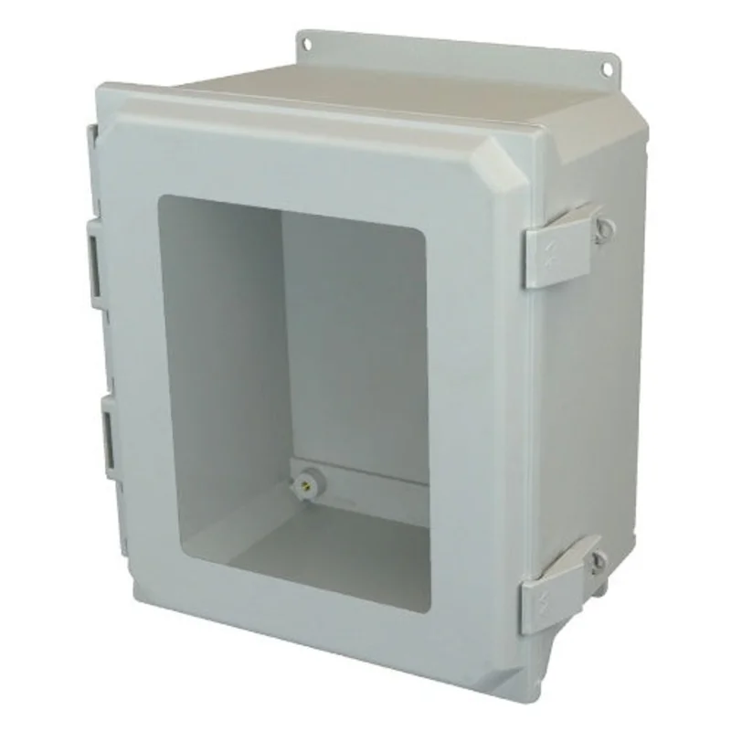 8 Inch Depth ULTRALINE AMU Series JIC Size Fiberglass Enclosure with Windows AMU1648NLWF