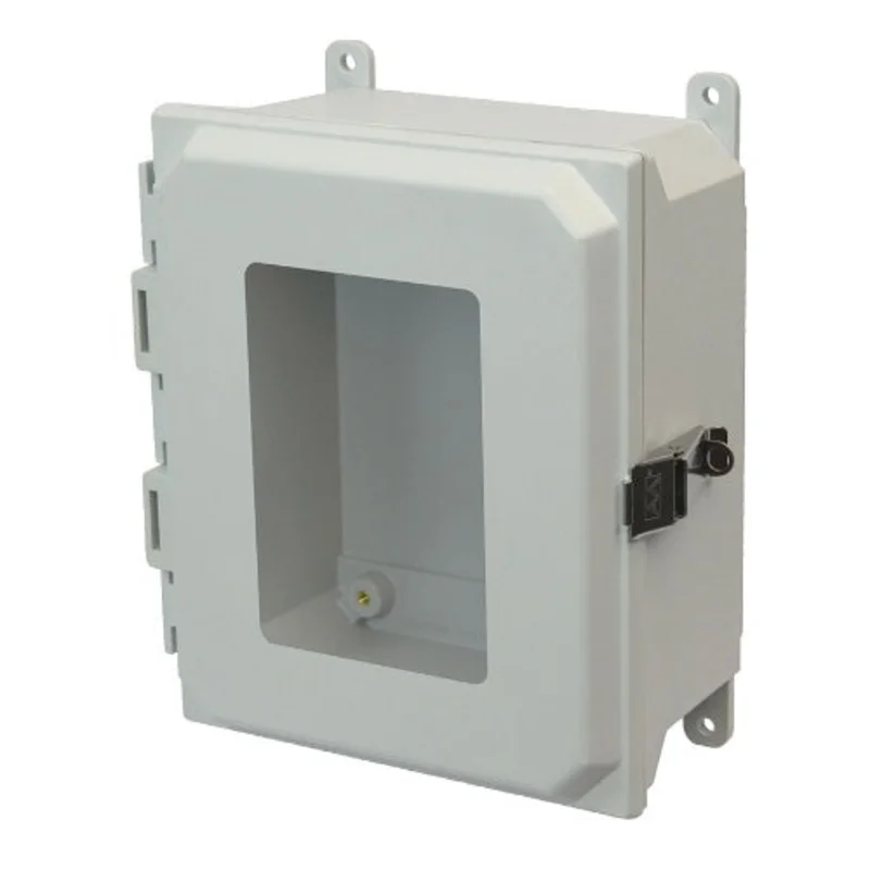 8 Inch Height JIC Size Metal Snap Latch Hinged Cover Fiberglass Enclosure AMU864LW