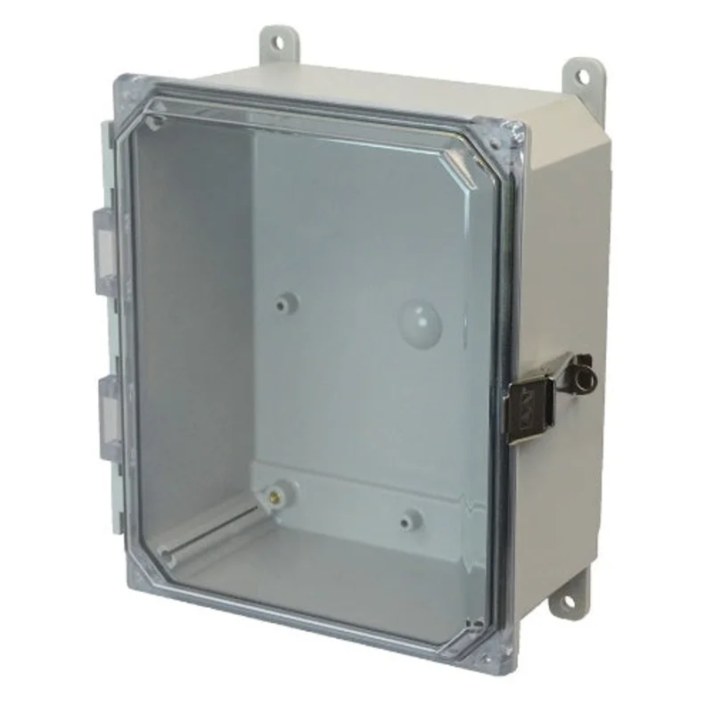8 Inch Height NEMA 4X Polycarbonate Stainless Steel Polycarbonate Enclosure AMP864CCL