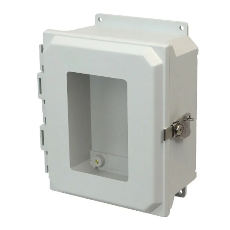 8 Inch Height Wall Mount Lockable Twist Latch Hinged Cover Non Metallic Enclosure AMU864TWF