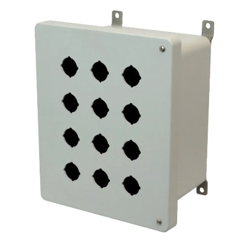 8 Inch Width AM Series Non Metallic Polyester Push Button Enclosure AM1086HP12