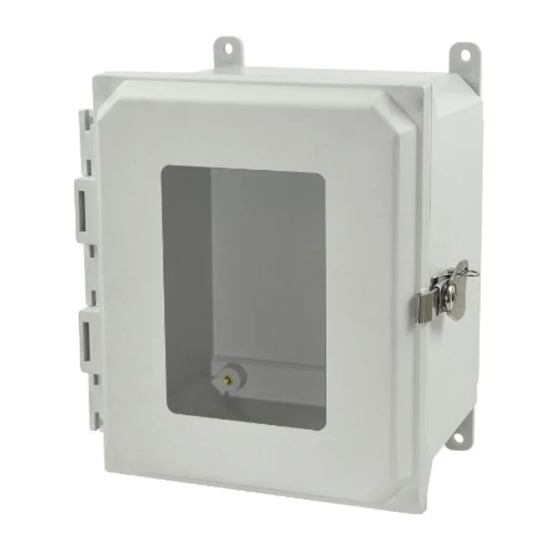 8 Inch Width Wall Mount ULTRALINE AMU Series JIC Size Fiberglass Enclosure with Windows AMU1086TW