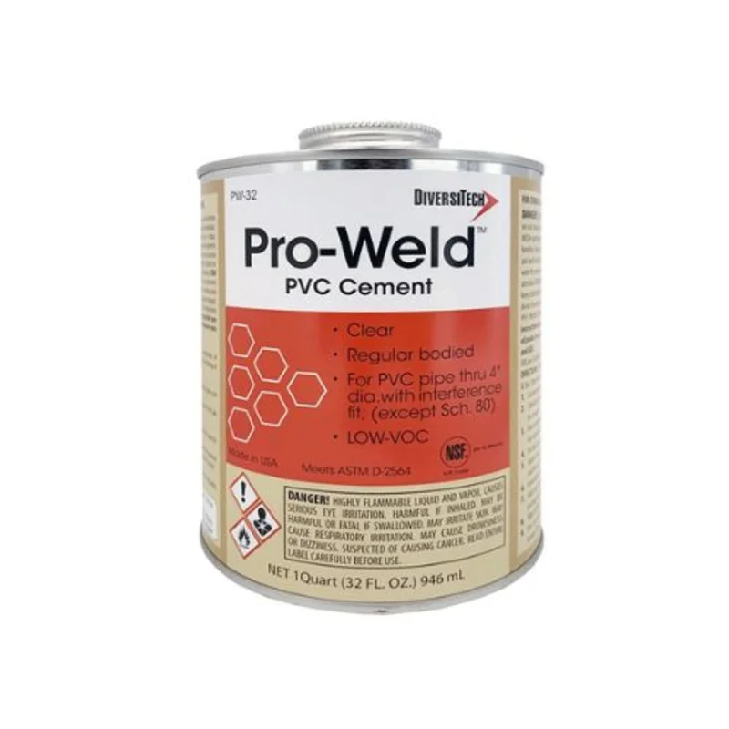 8 oz 1/2 Pint Clear PVC Bonding Cement With Brush Applicator Clear PW-8