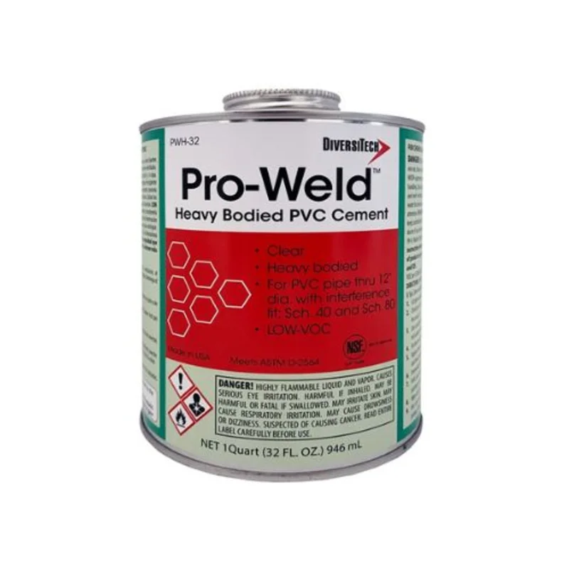 8 oz Brush Top Extra Strong Heavy Bodied Clear Cement For PVC Clear PWH-8