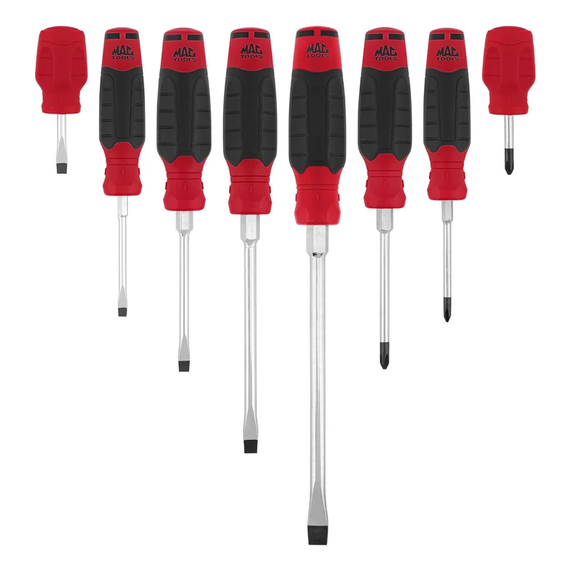 8-PC. Mac-Grip Combination Screwdriver Set - Red