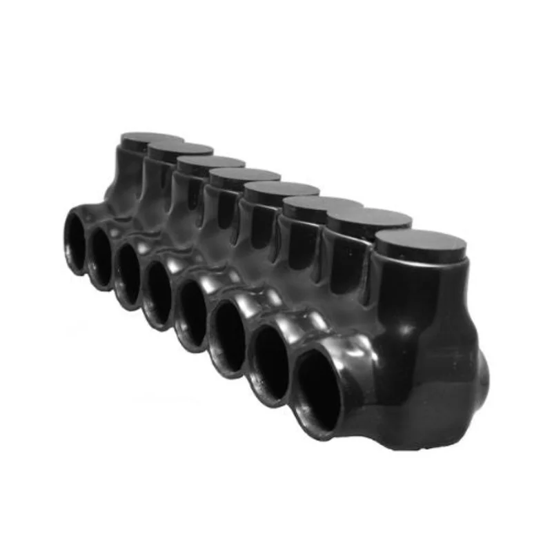 8 Ports Multi Conductor Insulated Connector With Single Side Entry Black 97530