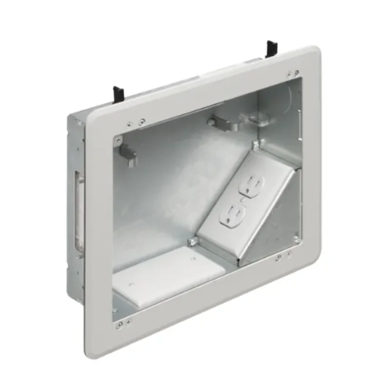 8 x 10 Recessed Combination TV Box Kit Trim Plate for Power and Low Voltage Connections TVBS810