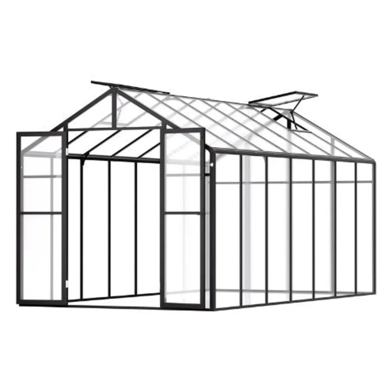 8 x 14' Ft Outdoor Walk-in Greenhouse for Garden Polycarbonate Greenhouse AM037