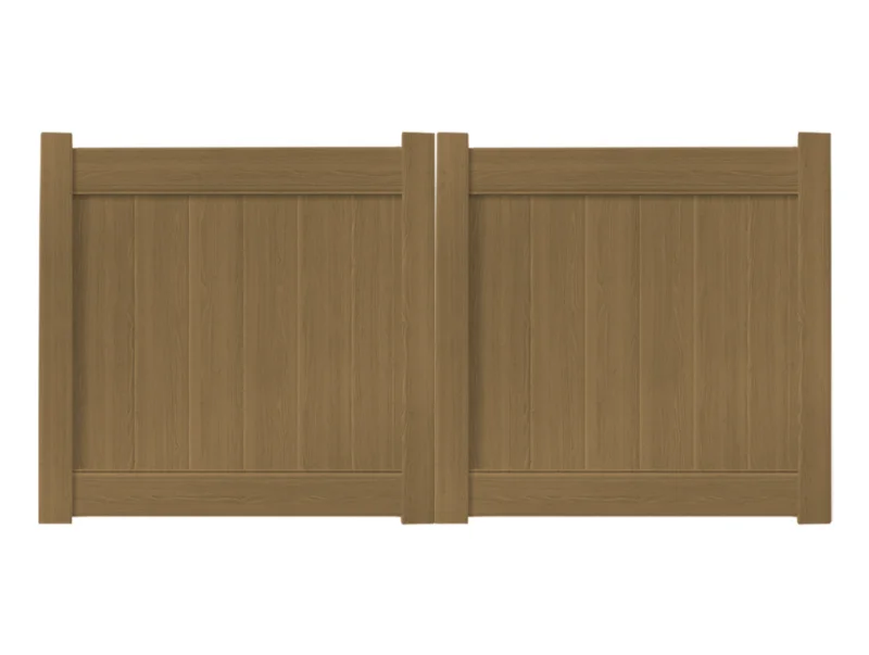8 x 4 Natural Cedar Double Drive Vinyl Gate