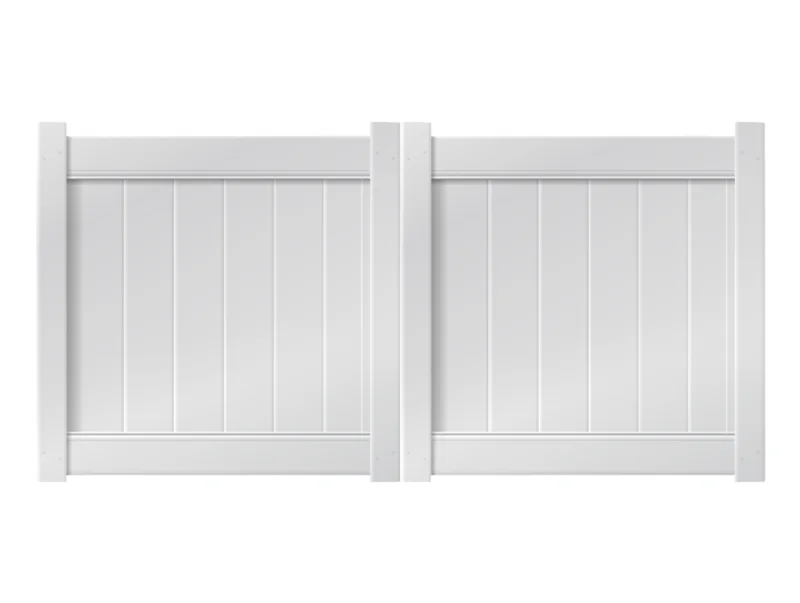 8 x 4 White Double Drive Vinyl Gate
