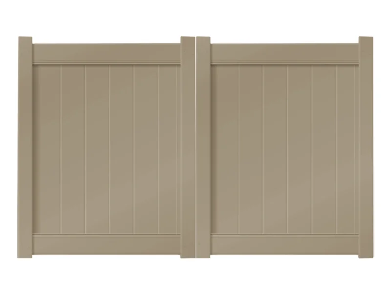 8 x 5 Khaki Double Drive Vinyl Gate