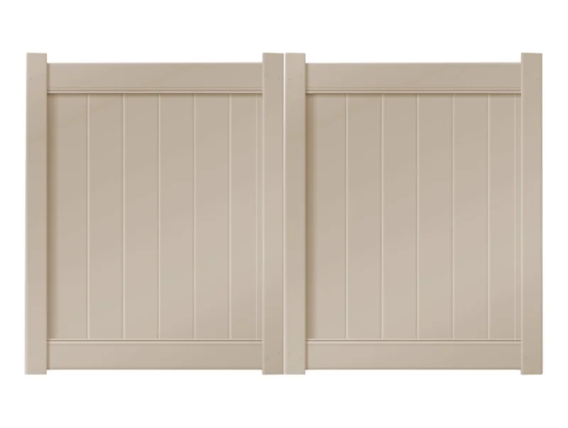 8 x 5 Sandstone Double Drive Vinyl Gate