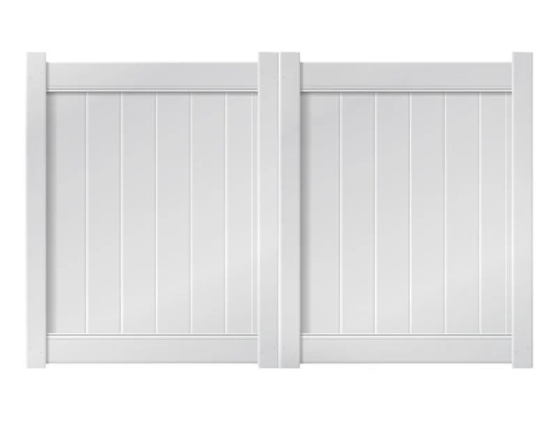 8 x 5 White Double Drive Vinyl Gate