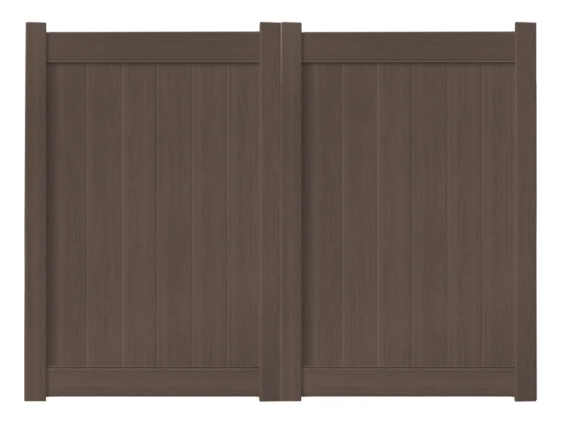 8 x 6 Chestnut Brown Double Drive Vinyl Gate
